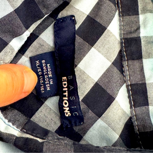 Basic Editions Button Down Shirt Youth XL - Picture 3 of 4
